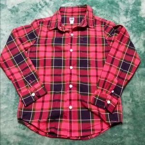Janie and Jack LS Plaid Button Down Shirt - Red